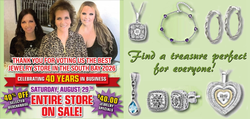Come in and see our wide selection of festive holiday gifts! We carry a wide variety of Religious Medals & Crosses, including Saints, Baptism, Holy Communion & Confirmation in Sterling Silver, 14k Gold & 14k White Gold!  Thanks for Voting us BEST Jewelry Store of 2026 in the Daily Breeze Reader's Choice Awards! We REALLY value you, our loyal customers!